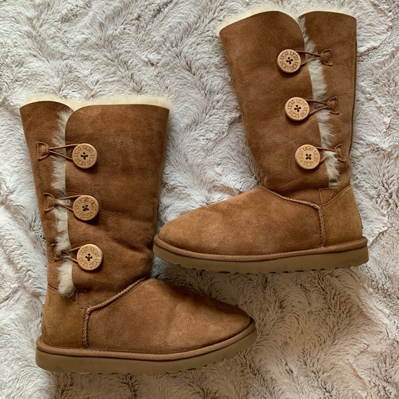 UGG Shoes - Button Tall Ugg Boots- Great Condition!